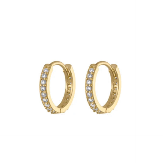 Gold Medium Pavé Hoops