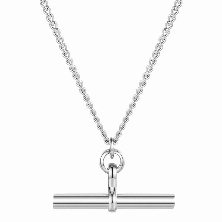 Silver T - Bar Necklace