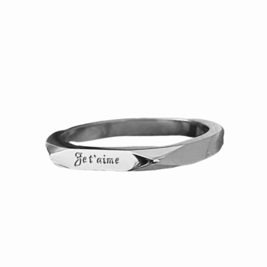 Silver Je t’aime Ring