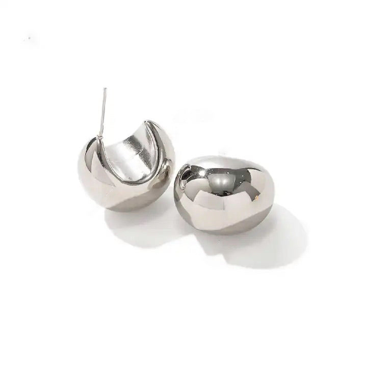 Silver Luna Hoop Earrings