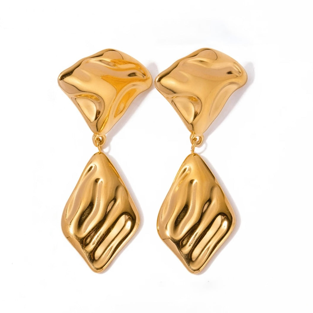 Penelope Gold Drop Statement Earrings