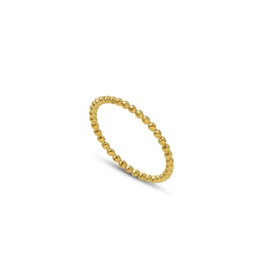 Gold Beaded Stacking Ring