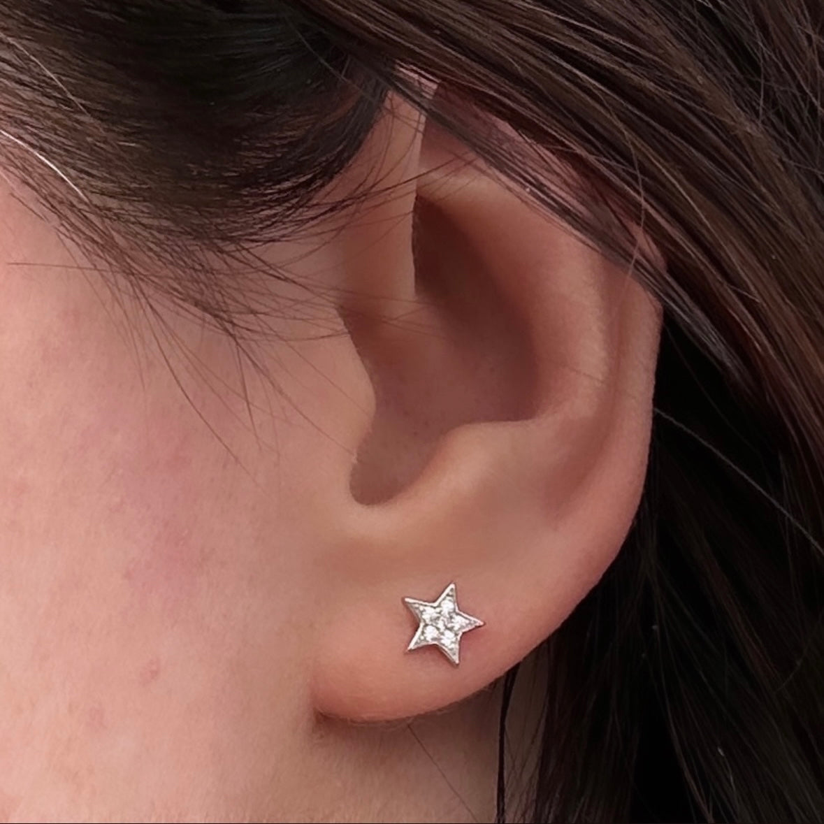 Silver Star Single Stud