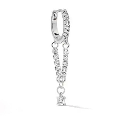 Silver Serena Tennis Chain Earring