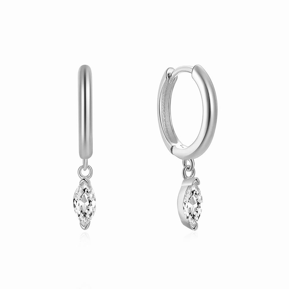 Silver Marquise Hoop earring