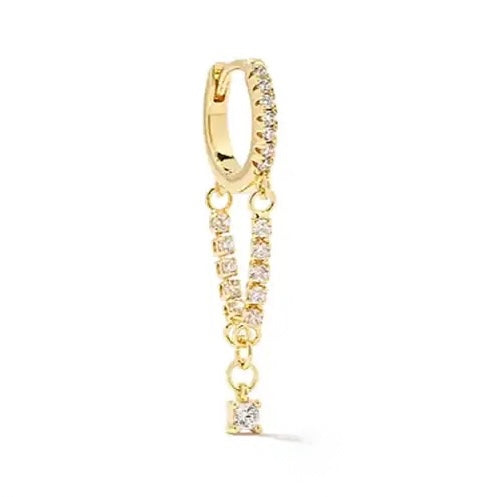 Gold Serena Tennis Chain Hoop