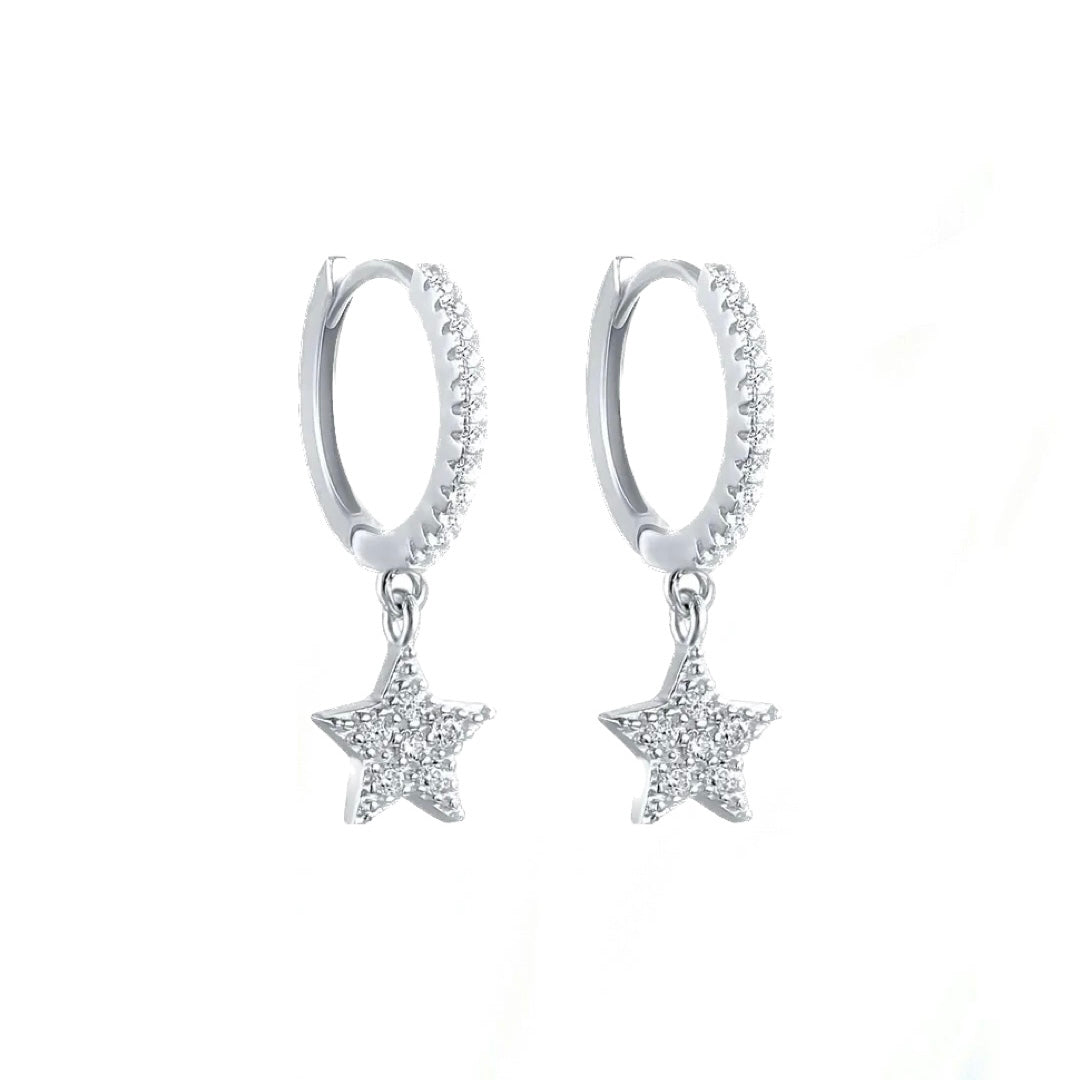 Silver Star Earrings