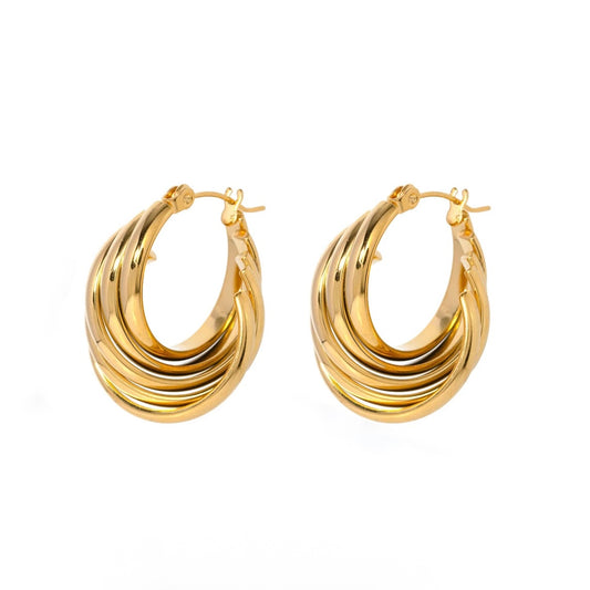 Nola Gold bold twist hoop earrings