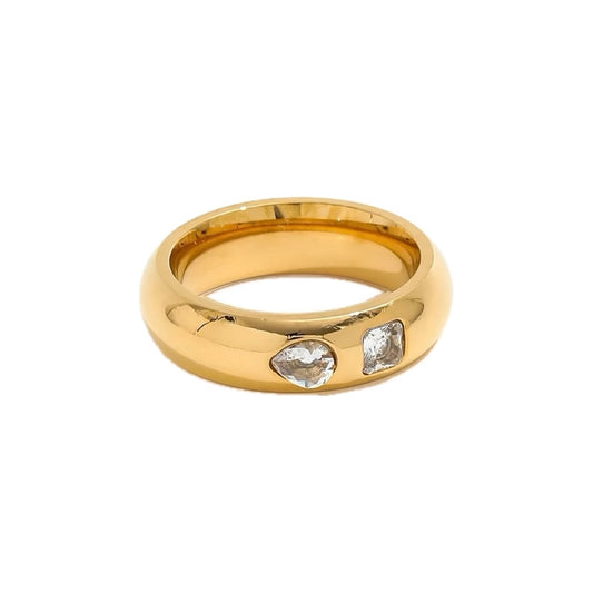 Gold Zara Band Zirconia Ring