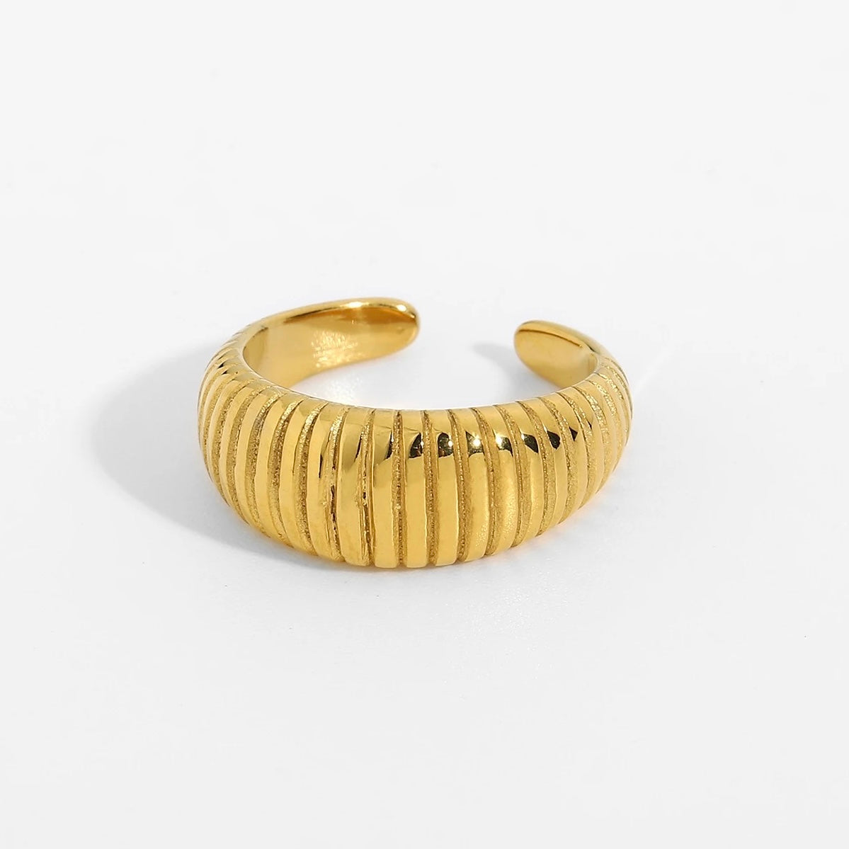 Ribbed Dome Open Band Ring