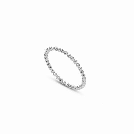 Silver Beaded Stacking Ring