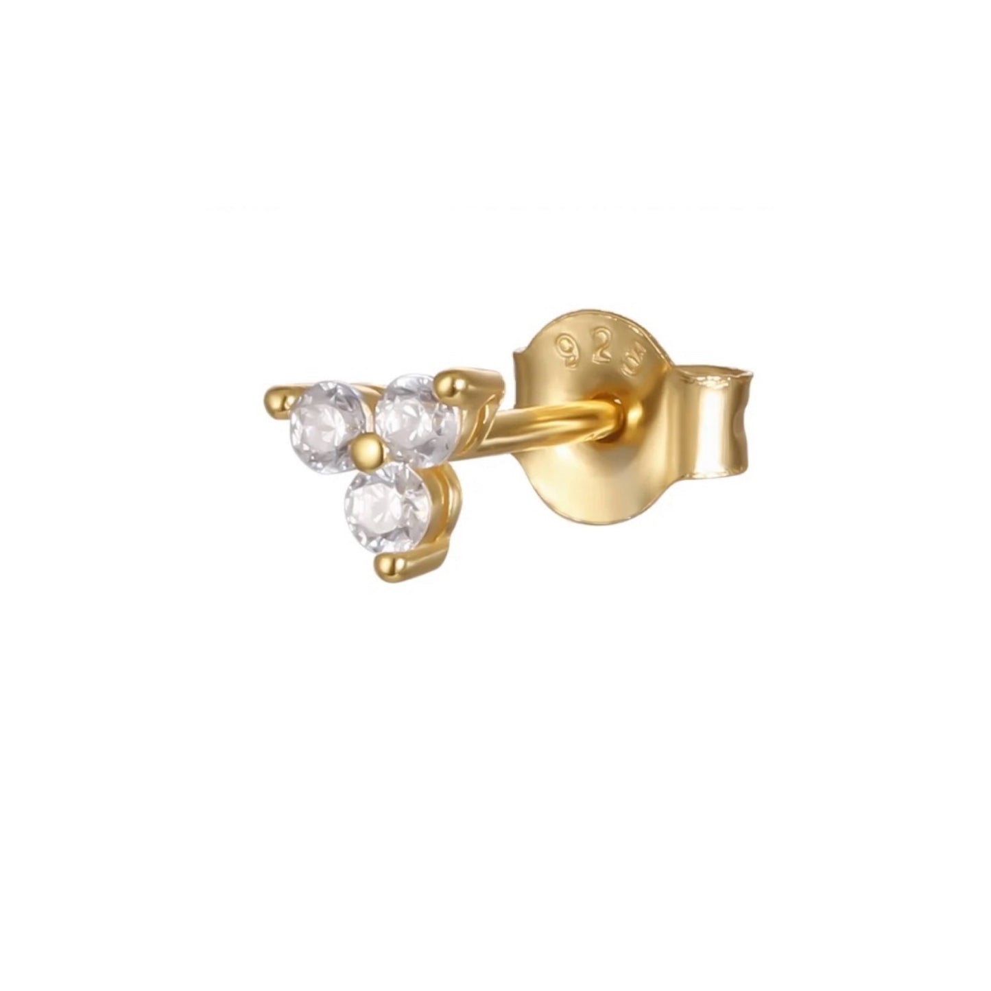 Gold Trio Crystal Stud