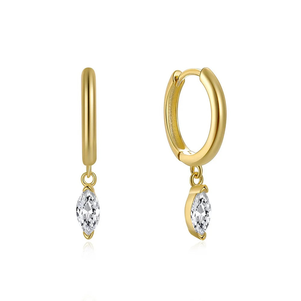 Gold Marquise Hoop earring