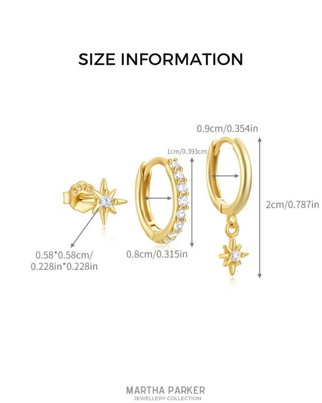 Gold North Star Ear Stack