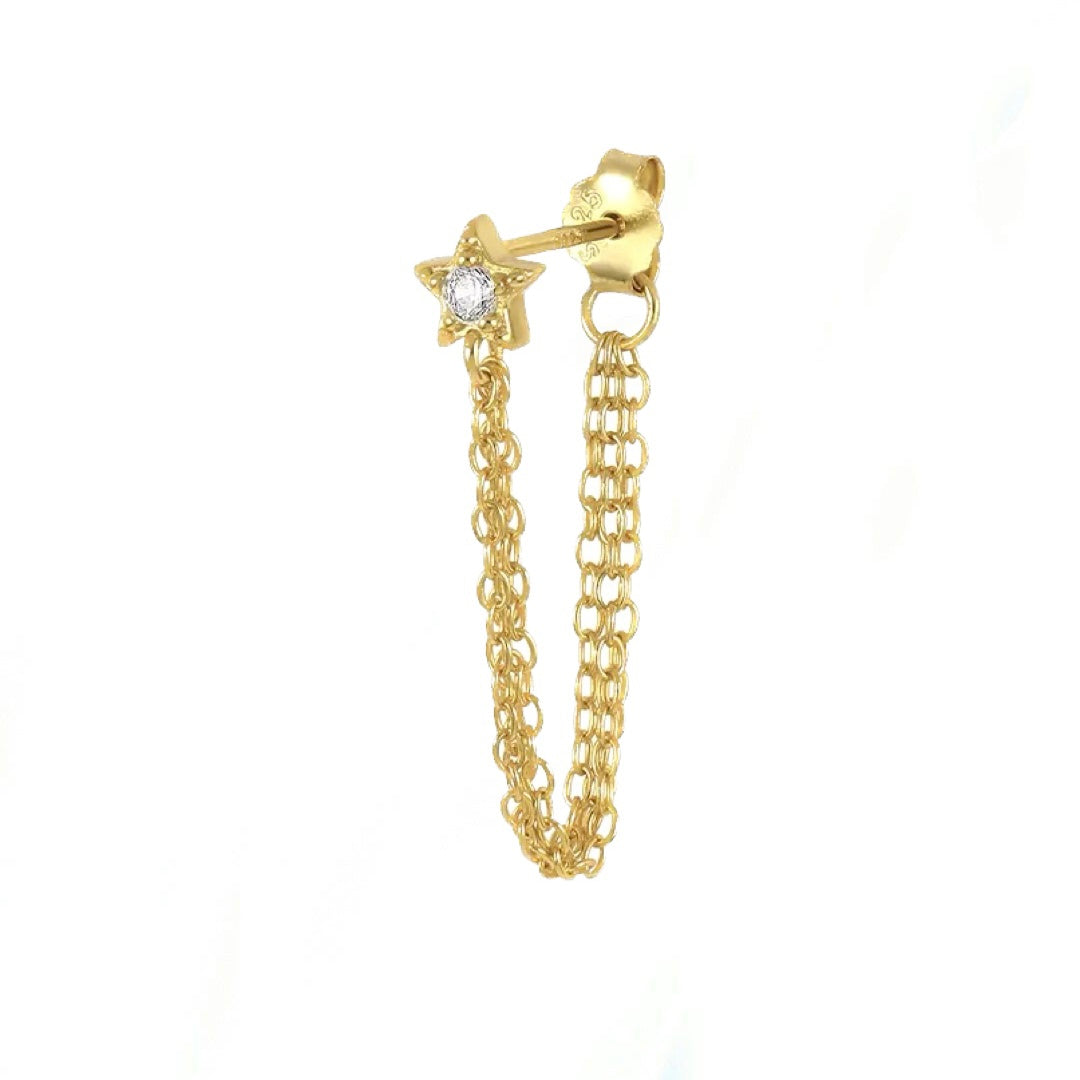 Star Chain Stud Earring