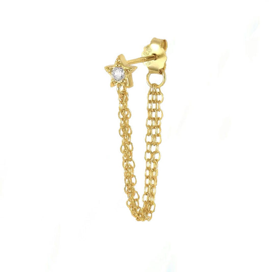 Star Chain Stud Earring