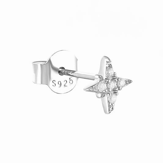 Silver Skylar Star Stud Earring