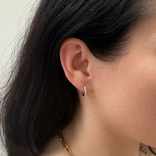 Emilia Silver Pavè Hoop Earrings